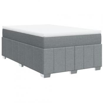 Boxspringbett 120 × 200 cm, Hellgrau, mit Matratze (VidaXL)