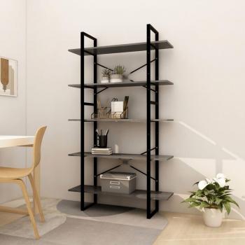 Pinewood 5-Tier Book Cabinet Grey 100x30x175 cm