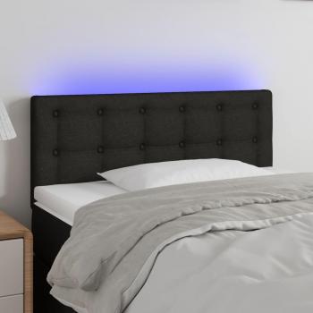 VidaXL Cabecero con LED de tela negro 100x5x78/88 cm
