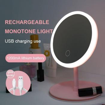 Lighted Cosmetic Mirror with Storage