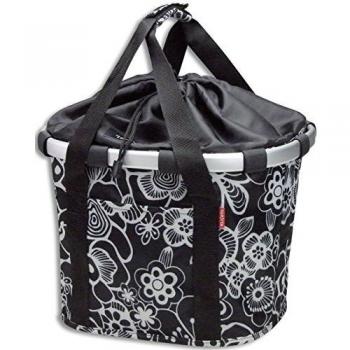 Klickfix Reisenthel 15L Basket – Black with Floral Accents, Unisex