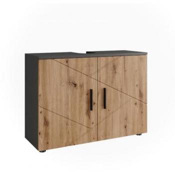 Mobiletto Irma Vicco Antracite Artisan 80x59 cm con 2 porte