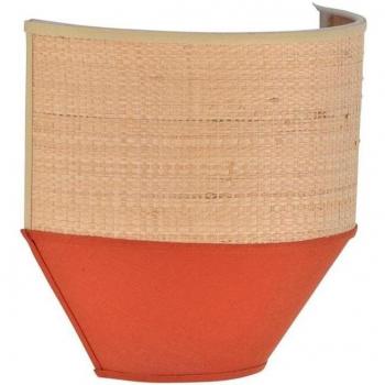 Applique Murale Corep Menorca Coton et Raphia 20 cm – Couleur Rouge