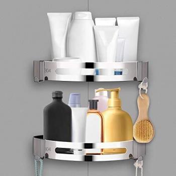 ANVAVA Corner Shower Caddy, 2 Pack Stainless Steel Shelves for Bathroom and Kitchen
