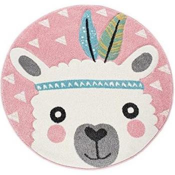 Pinkes Spielteppich‑Rad – 120 cm, modern 3D‑Pastell