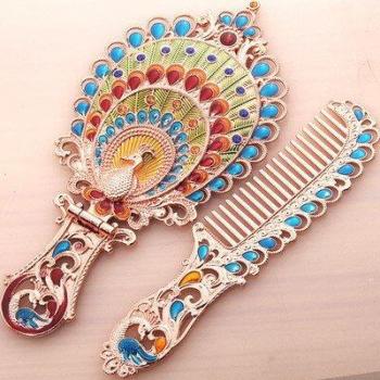 Ensemble de miroir et peigne pliant exquis