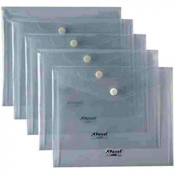 Rexel Ice Popper Wallets Landscape A5 Clear Pack of 5 2101658 RX18955
