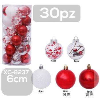 Set de 30 Adornos Navideños Esféricos de 6 Cm para Árbol Xc-8237