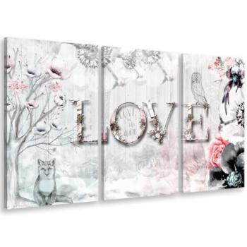 Triptyque Hxadeco « Love in the Air » – 90 × 60 cm