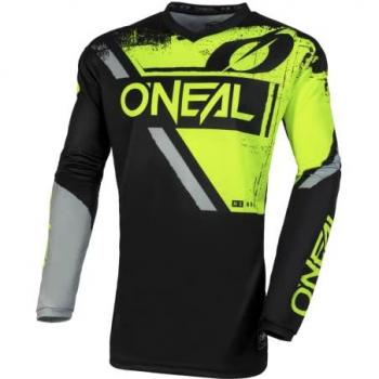 Camiseta de Motocross O'Neal Element Shocker V.23 Negro-Amarillo