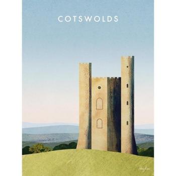 Druck auf Leinwand „Broadway Tower“ von Henry Rivers, Cotswolds 40mm x Schwarz