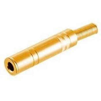 Klinkenkupplung 6,3mm Stereo, Metall, vergoldet
