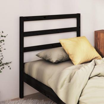 Cabecero de cama madera maciza de pino negro 95x4x100 cm Vidaxl Negro