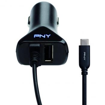 PNY Autolader 4‑Stromschiene – Schwarz, 5 V für Mobilgeräte
