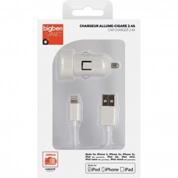 Bigben USB/Lightning Auto-Ladegerät, Weiß