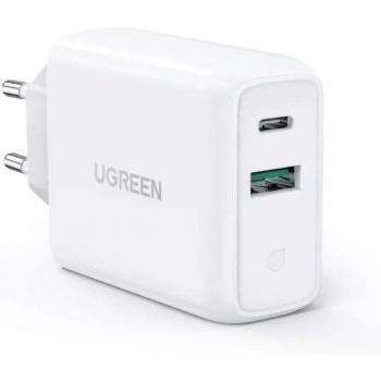 Ugreen USB-A + USB-C 36W Ladegerät (36 W), USB Ladegerät, Weiss
