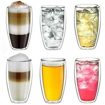 Creano doppelwandige Kaffeegläser 250ml „DG-SH“, 6 Gläser
