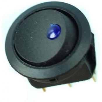 Interruptor redondo ON/OFF 12V con luz LED, 5 unidades resistentes al agua