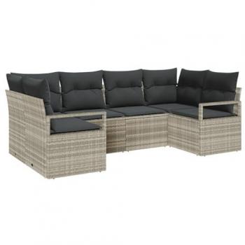Canapé de jardin 2 places avec coussins gris en rattan synthétique