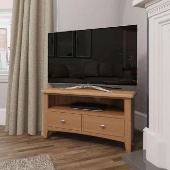 Assembled Corner TV Unit in Light Oak