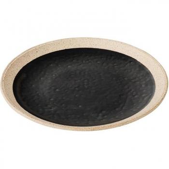 Red Clay Mino Plate with Hare Design – 15 cm Black