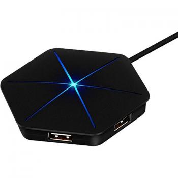 6-Port USB Splitter with TF Card Reader for Laptops