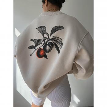 Felpa MCLLCTN Arancione Beige Oversize Unisex