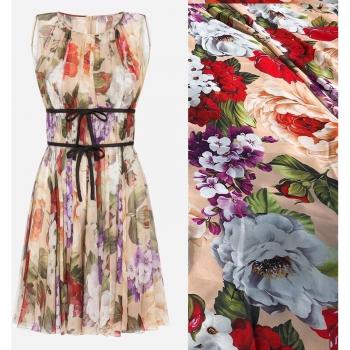 Dünner Chiffon mit Pfingstrosenmotiv
