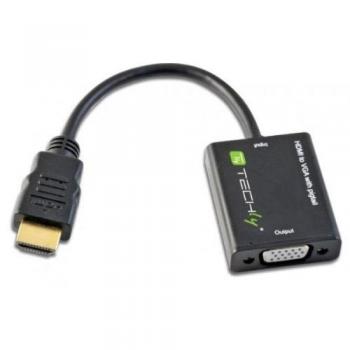 Schwarzer Techly HDMI‑zu‑VGA Adapter (IDATA‑HDMI‑VGA2)
