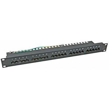 EFB 37588SW.1 25×RJ45 Patch Panel, Cat 3, 19″, 1U, Black