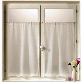 Paire de Vitrages Etamine Beige 55x160 cm