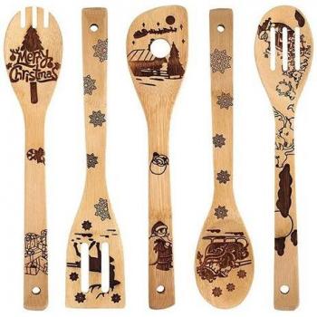 Pack de spatules anti‑colle 5 x Bois décorations saisonnières