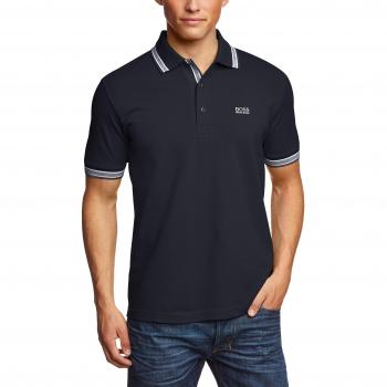 BOSS Hommes Polo Paddy en piqué de coton avec col et poignets rayés