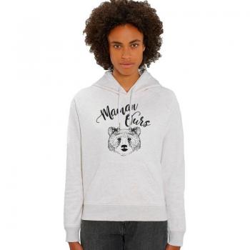 MAMAN BEAR Pullover Hoodie XS Off-White