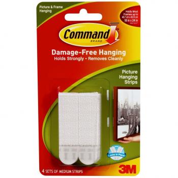 Command Bevestigingsstrips Medium voor Kaders Wit 5,4 kg Houdkracht 4 Stuks
