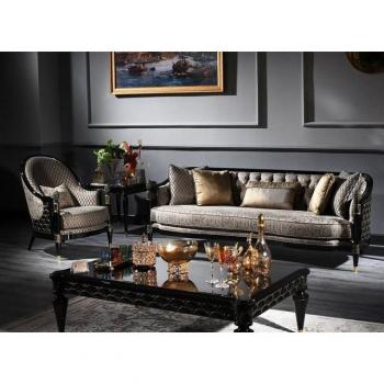 Casa Padrino Opulentes Barock Möbelset – 1 Chesterfield Sofa, 1 Sessel, 1 Couchtisch, 1 Beistelltisch