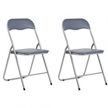 Set di Sedie Pieghevoli Felix Grigio/Argento