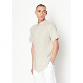 Camisa Casual Lino Beige Armani Exchange para Hombre