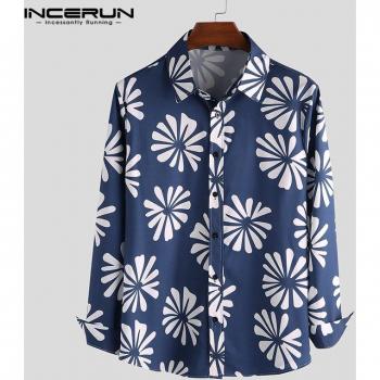 Camisa Fitness Hawaiana de Manga Larga para Vacaciones