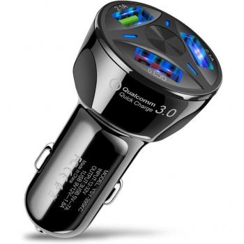 QC3.0 Three-Port USB Car Charger for Toyota Corolla E150 E120, Land Cruiser 200, Camry 40 55, RAV4