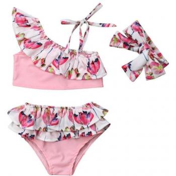 Bandeau et maillot de bain floral enfant – set complet