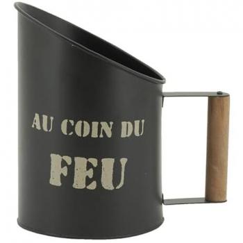 Pelle à Granulés de Bois en Métal Noir