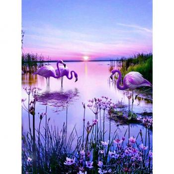 Peinture Flamant Rose 5D Brico Diamant