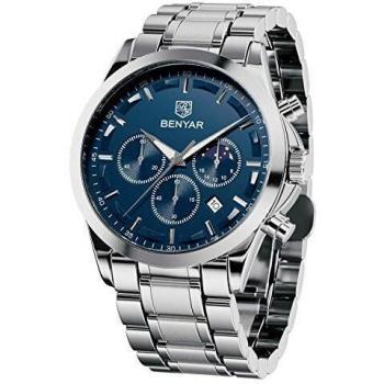 Benyar Orologio da Uomo Casual con Quarzo Analogico e Cronografo Sportivo