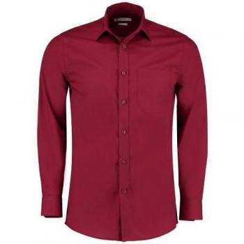 Camisa Kustom 13.5 Popelina Hombre Manga Larga en Blanco