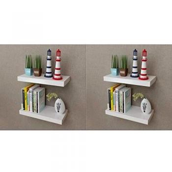 40 cm White Wall Shelves (Set of 4), vidaXL