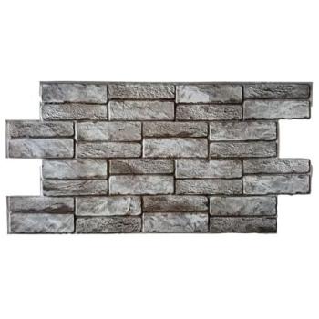 PVC Parquet 3D Effetto Pietra Grigia Doppia, 96x48 cm – Rivestimento Parete Realistico e Idrorepellente