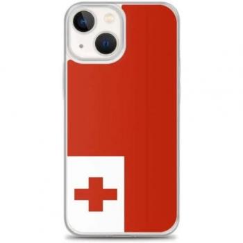 Vertical iPhone 13 Mini Protective Sleeve with Tonga Flag Pattern – Soft Finish