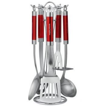 Morphy Richards Accents Kitchen Utensil Set, Stainless Steel, Red, 5-Piece