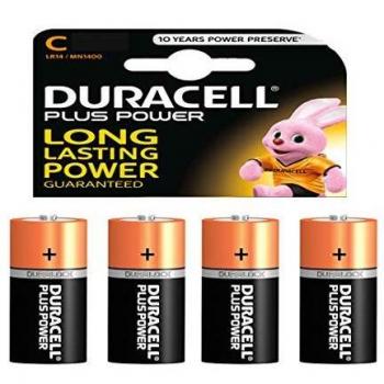 DURACELL 4 Piles Alcalines C, LR14 1,5 V Plus Power